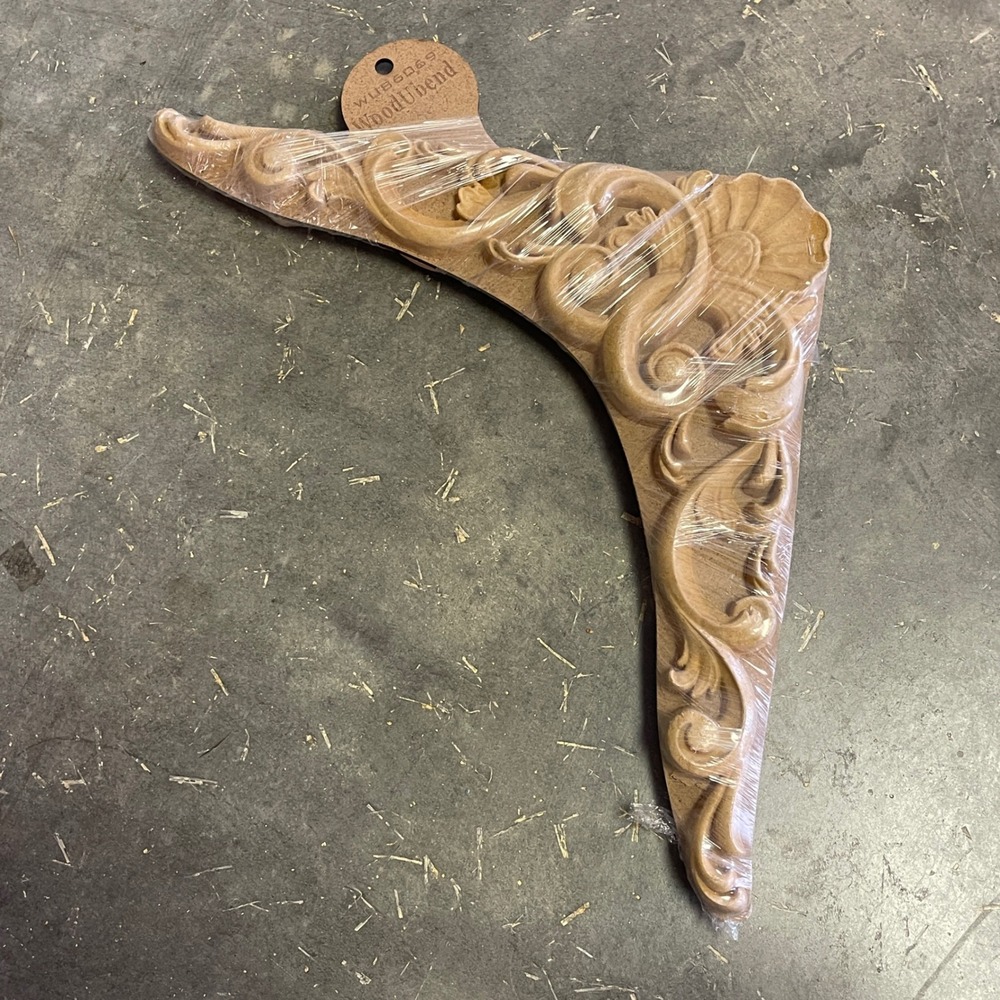 Woodbend Ornate Wood Carved Corner Architectural‎ Salvage Applique Unfinished
